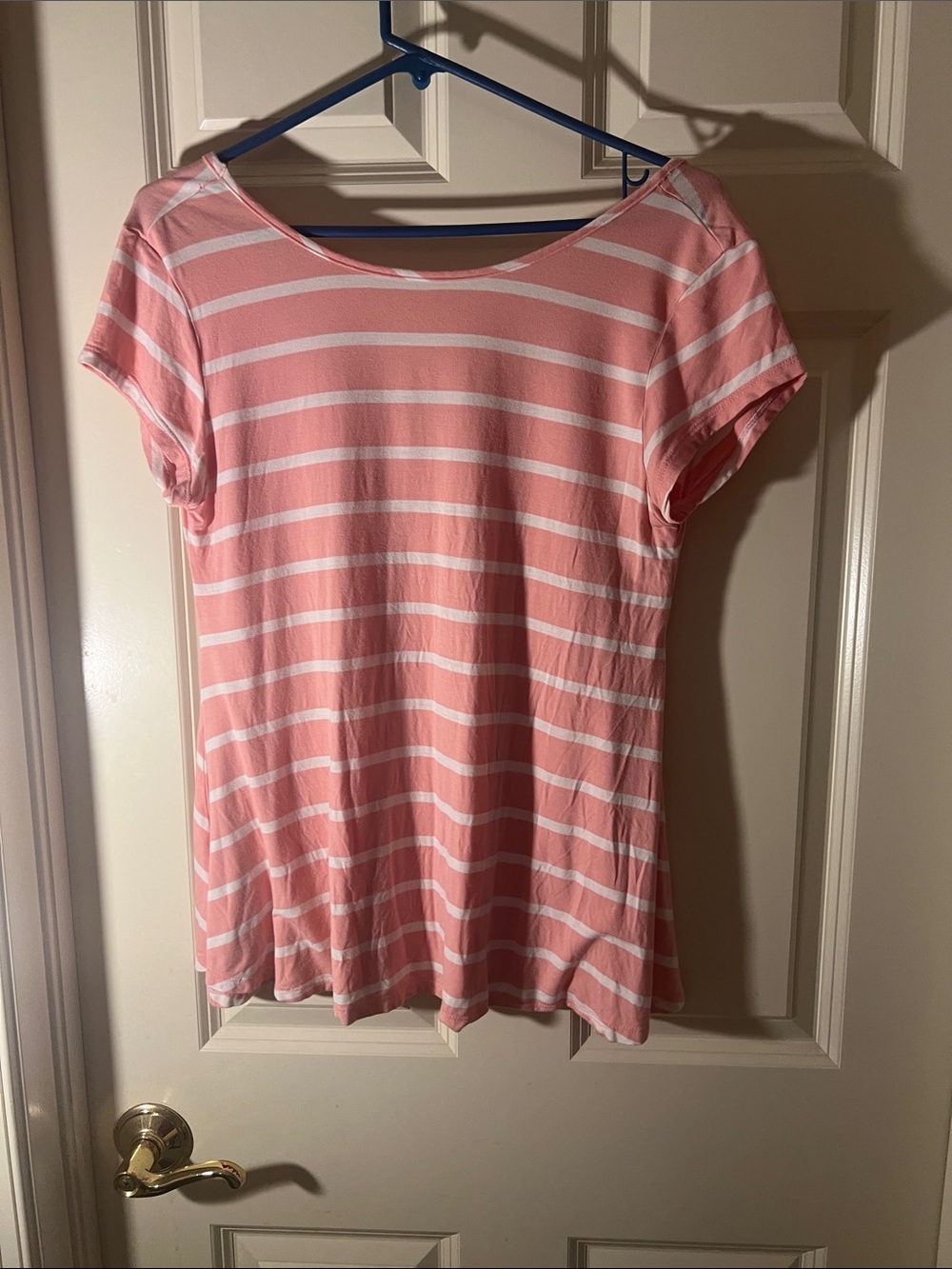 Yelete Pink and White Striped Short Sleeve Tee